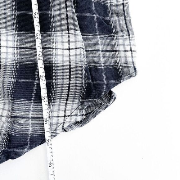 NWT Mossimo Supply Co. Womens Plaid Boyfriend Fit Button-up Shirt Black Gray XXL - Picture 9 of 9
